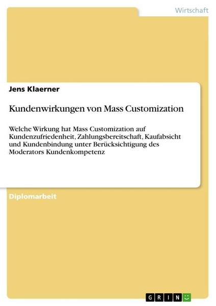 Kundenwirkungen Von Mass Customization Jens Klaerner-image