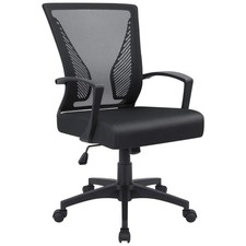 Office Chair Ergonomic Computer Desk Mesh Chair Mid Back Swivel Lumbar Suppor...