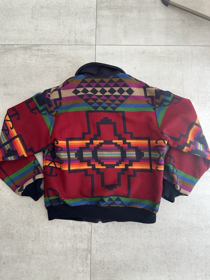 Veste Bomber Vintage Pendleton En Laine Tartan - Taille L - Made In USA