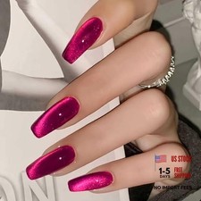 Hot Pink Coffin Fake Nails - Long Coffin Fake Nails - 01701-10 - Hot Pink