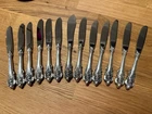 12 SET WALLACE GRANDE BAROQUE STERLING BUTTER KNIVES with Master butter knife