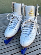 Jackson Ultima Mystique 1490 Ice Skates White Women's size 4 with Skate Guards