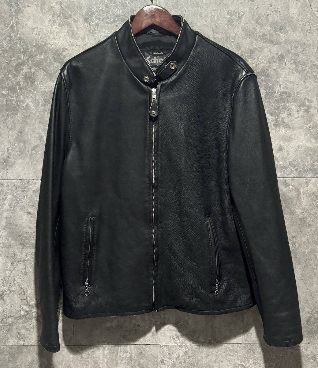 SCHOTT NYC 654VN 'Vintaged Cowhide Café Racer Leather Jacket