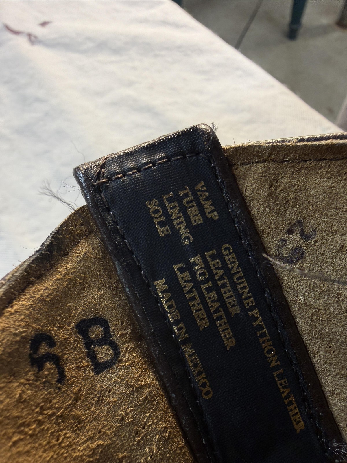 Python Cowboy Boots Womens Size 6 Brown Leather W… - image 8