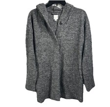 J Jill Gray Wool Blend Snap Front Tunic Cardigan Sweater Jacket Women’s Small