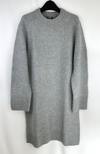 Dalia Sweater Dress Women M Roomy Loose Grey Wool Knee Length Heavyweight