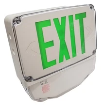 EXITRONIX VEX-WPC-1-G-W-G2 LED EXIT Sign Green Letters Weatherproof NEW
