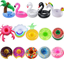 Inflatable Drink Holder, 15 Pack Drink Floats Inflatable Cup Holders Flamingo Co