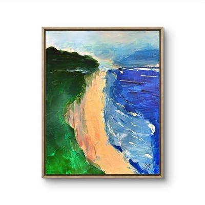 Seascape Expressionism 11x14 ABSTRACT Original Canvas Signed Unframed