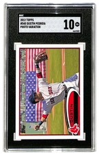 2012 Topps #540 Dustin Pedroia Photo Variation SP SGC 10 Gem Mint USA Flag