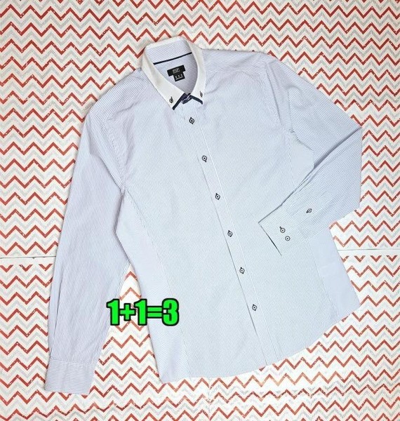 Men F&F Shirt Blue Polyester S