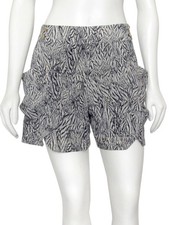 *CLEARANCE!* Leifsdottir Ecru/Gray/Black Print Stretch Silk Dress Shorts size 2