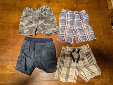 4 pairs baby boy shorts bundle, Gymboree and Old Navy 12-18 mos plaid pair