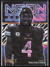 2022 Panini Select Dalvin Cook Neon Icons Zebra Prizm #NI-5 Minnesota Vikings