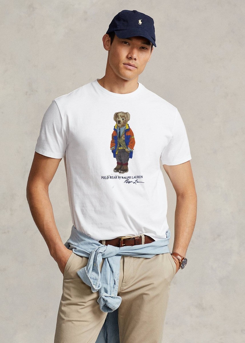 Polo Ralph Lauren Men White PFS Fall Polo Bear Graphic T Polo Ralph Lauren Men White PFS Fall Polo Bear Graphic T