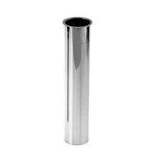 17 Gauge 1-1/2 x 12 Chrome Plated Brass Tubular Tailpiece Flanged Connection