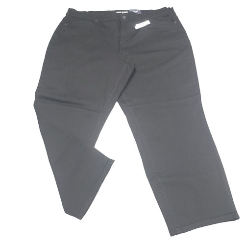 Lands End Slim Ankle Jeans 22W Plus Sz Black Casual Modern Outdoor w Pockets