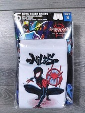 Spiderman Underwear Boys Medium Size 8 Superhero Boxer Briefs 5-Pack Fun Gift