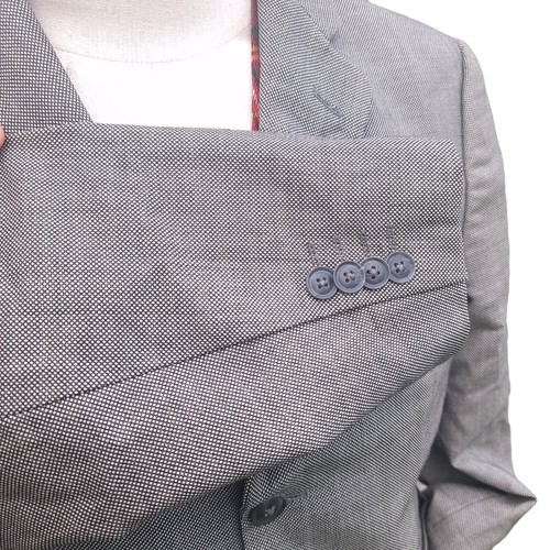 Blazer grigio Bachrach uomo 42R lana cashmere testa chiodata tuta cappotto tre bottoni - Foto 3 di 11