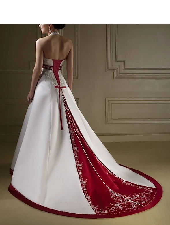 Abito da sposa bianco e rosso hotsell