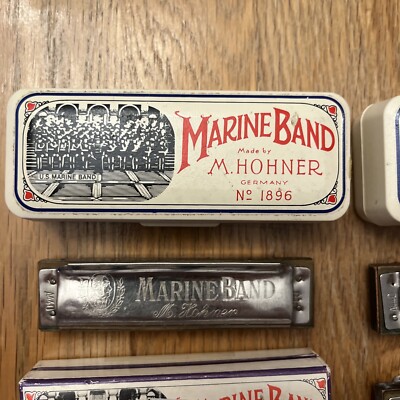 M. HOHNER Harmonica Germany Lot Of 5 Marine Band A B C D E As Is