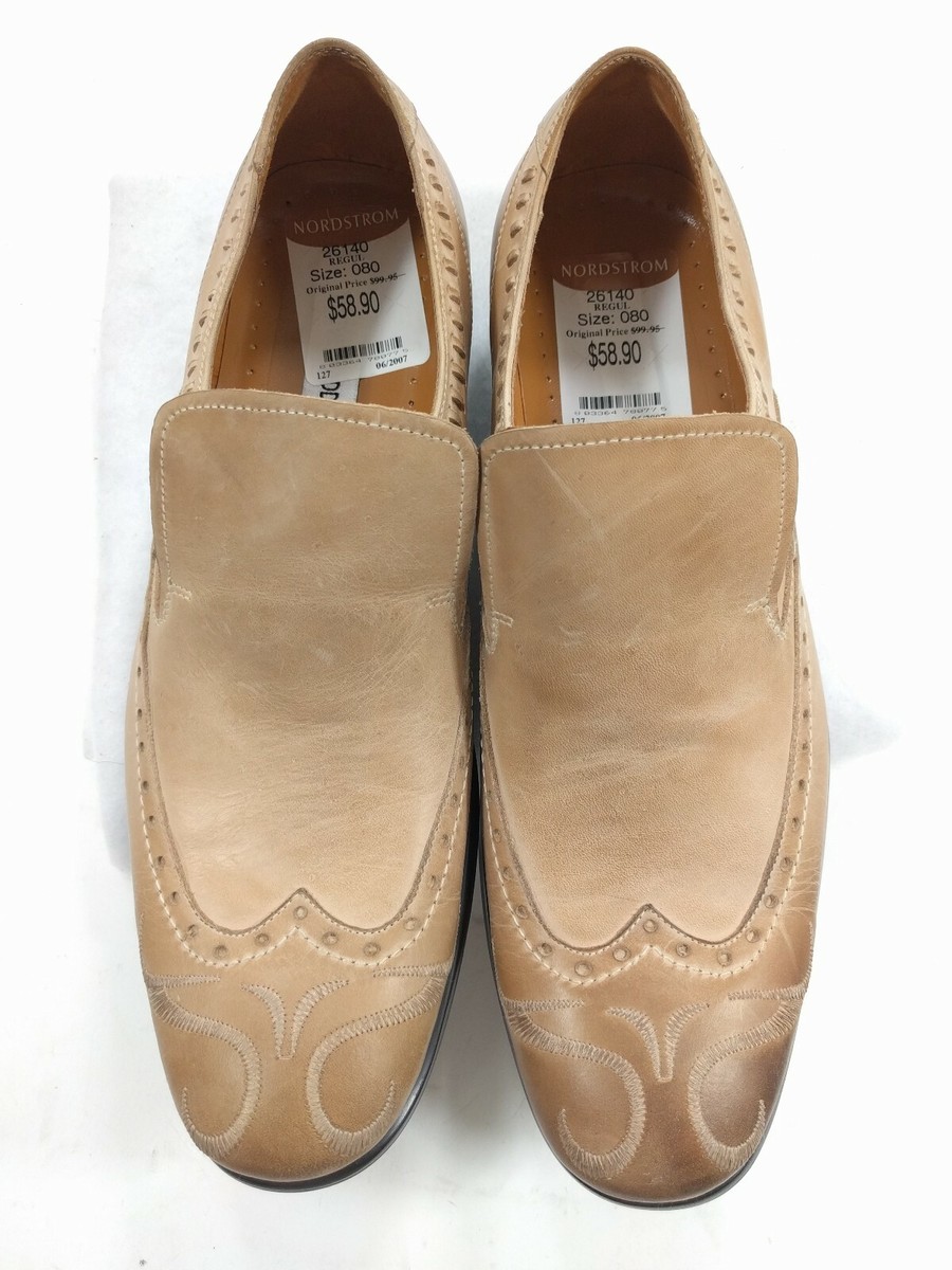 Steve Madden Tan Beige Brown Embroidered Brogue Wingtips US  display picture 3