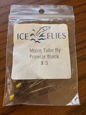 ICE FLIES. Black Francis micro tube fly. 3 - pack. US SELLER