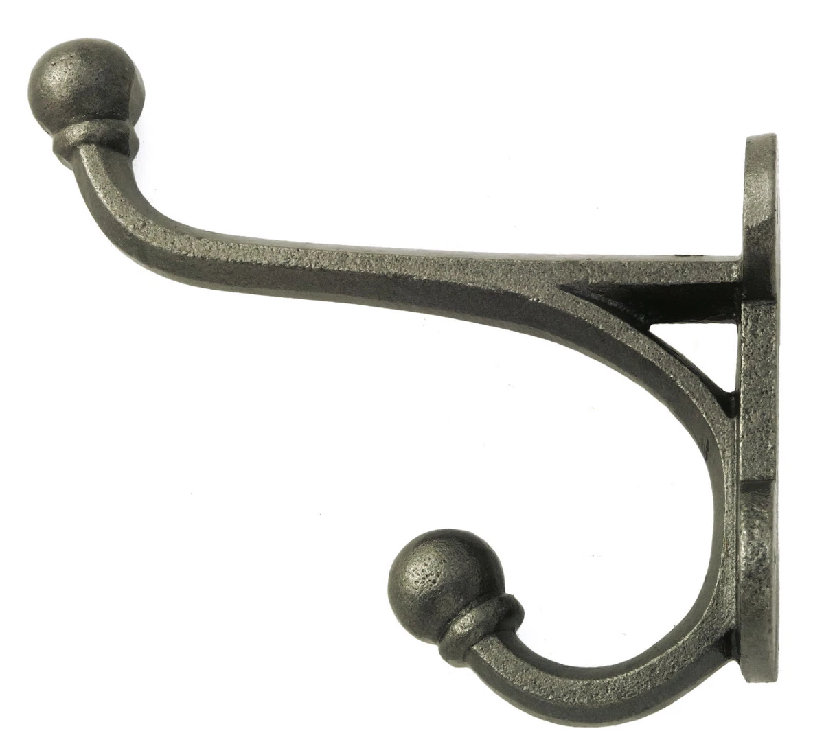 Strong Cast Iron Hat And Coat Hook - Large Antique Chunky Coat Rack Double Hooks