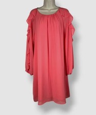 Vince Camuto Womens Pink Ruffled Mini Dress Size 16