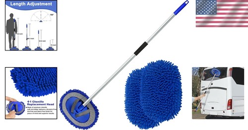 62" Microfiber Car Wash Brush Kit with Long Aluminum Handle - Scratch-Free Cl... - Picture 2 of 9