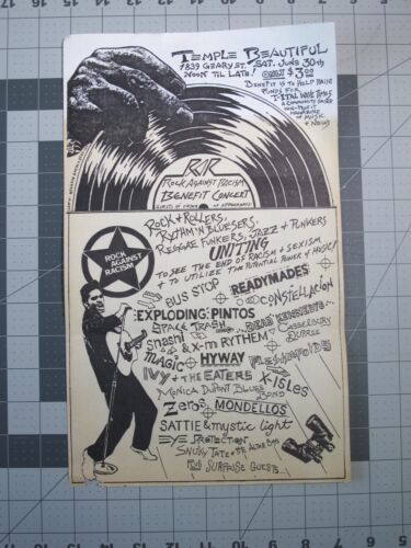 vtg 1979 Concert Flyer Rock Against Racism Punk Reggae Dead Kennedys - Afbeelding 1 van 4