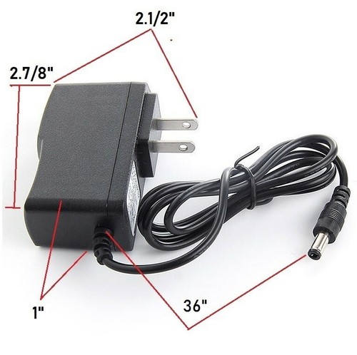8V 0.5A AC/DC Adapter Power Supply Charger with 5.5x2.1mm + 2 DC Power Plug Tips - Bild 3 von 8