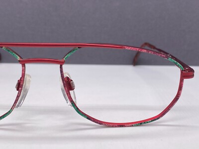 Silhouette Brille Herren Damen Rot Rechteckig Pilot M7231 Groß Metall