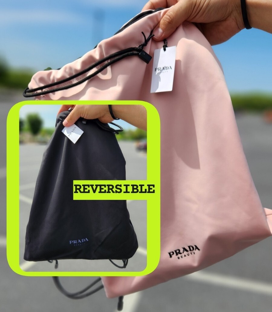 PRADA Beauty Drawstring Reversible BAG purse backpack womens tote