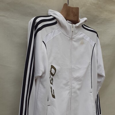 adidas Hooded Track Jacket Men's Small White Football Drip adidas Hooded Track Jacket Men's Small White Football Drip