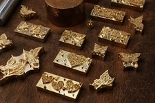 Custom leather stamp brass embossing stamp with handle leather embossing stamp