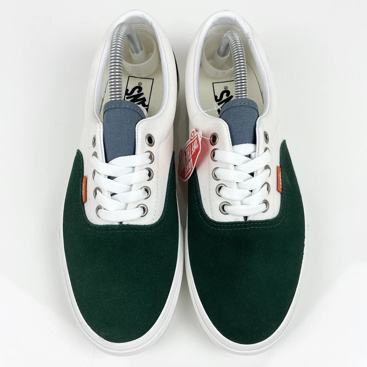 Vans Men s Era Varsity Canvas Forest Green White Suede Shoes Size 8.5 NWT