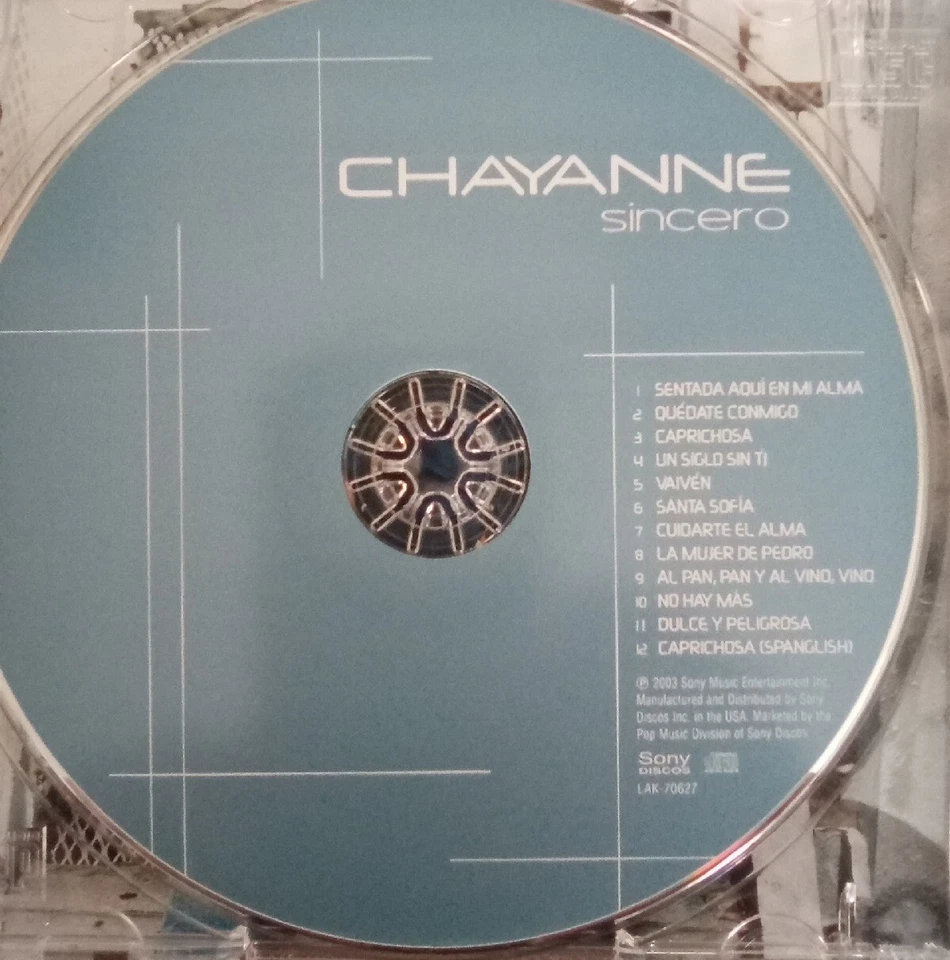 CHAYANNE CD SINCERO 2003 SONY LATIN POP PUERTO RICO Foto 3 de 3