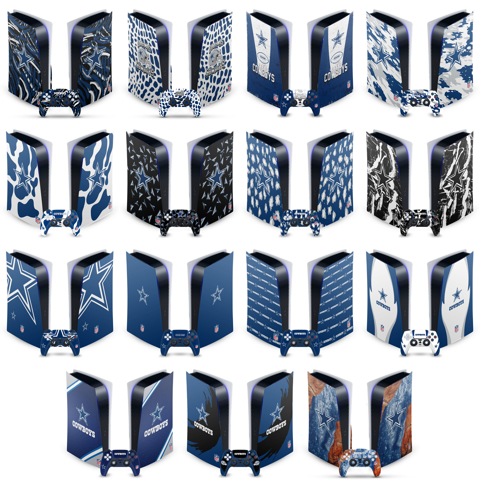 OFFICIAL NFL DALLAS COWBOYS VINYL SKIN DECAL FOR SONY PS5 DIGITAL EDITION BUNDLE