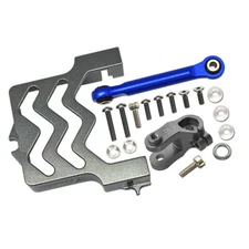 GPM Aluminum Servo Mount + Tie Rod + 25T Servo Horn Grey for Traxxas 1/10 Maxx