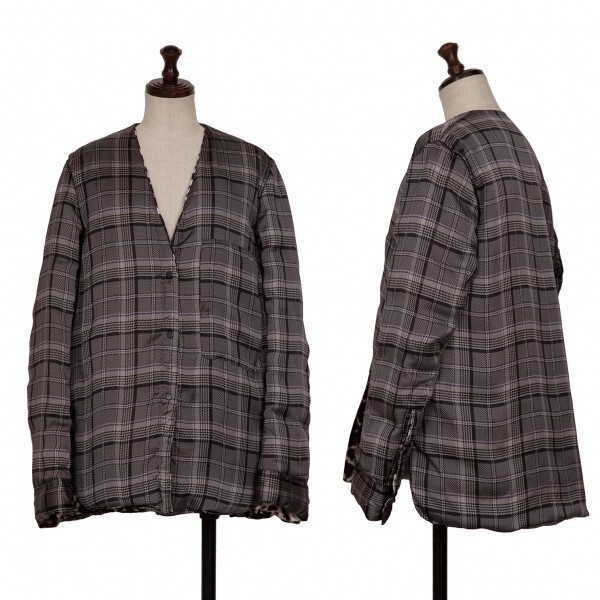 JNBY Leopard Lining Check Reversible Down Jacket Size F(K