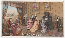 1880s Brattleboro Vermont VT Estey Organ Co Aristocratic Piano Party Trade Card