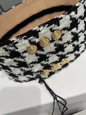 balmain belt tweed and leather with gold chain size 34 | eBay