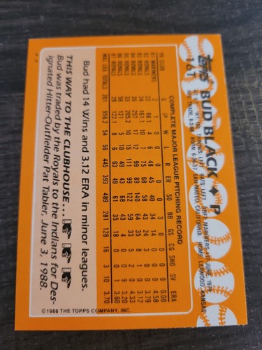Bud Black #16T 1988 "Topps" Traded Baseball Card - Picture 2 of 2