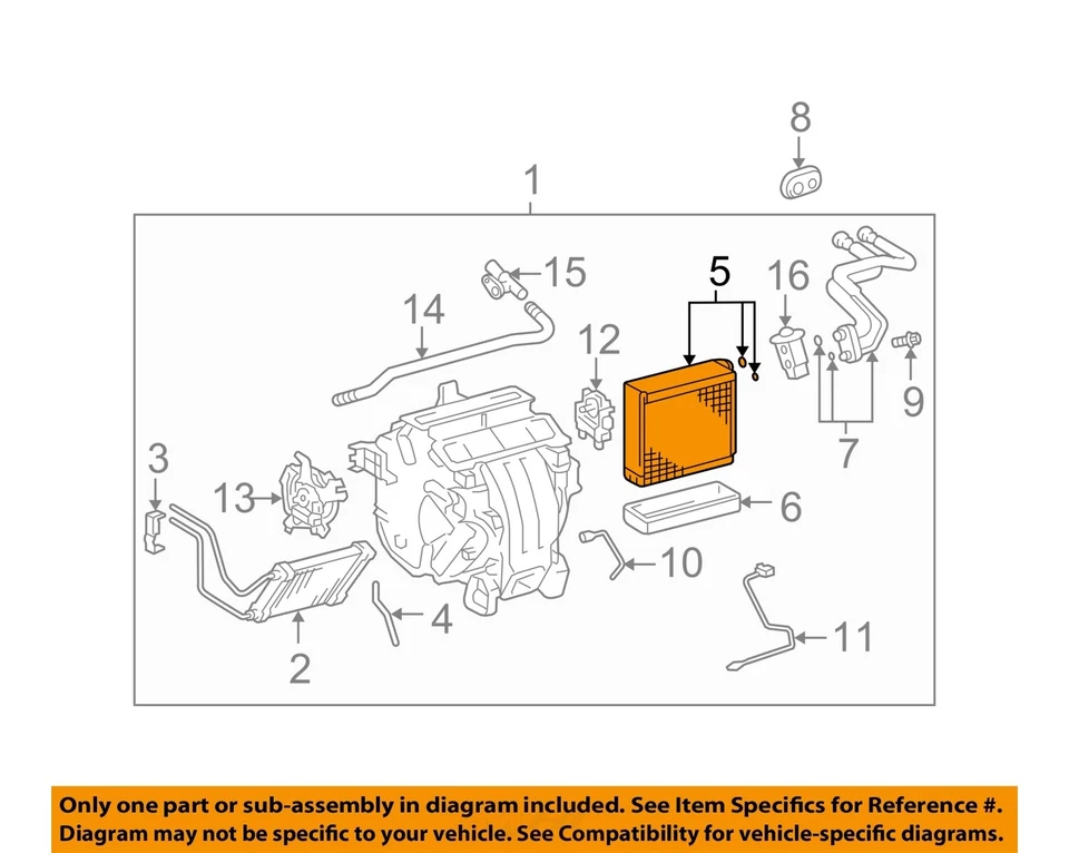 2000 2001 2002 2003 2004 Toyota Avalon OEM carcaça completa evaporador CA - Imagem 3 de 4