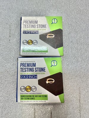 NEW IN BOX 2x2 Premium Testing Stone For Precious Metals Set Of 2 