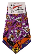 Dog Bandana Tie on Triangle Halloween for Large Dog Fit Neck up to 24'' -3 Pack 
