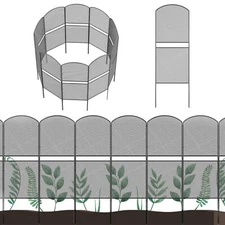 OUSHENG Mesh Decorative Garden Fence Fencing 10 Pack, 38.5in (H) x 10ft (L) R...