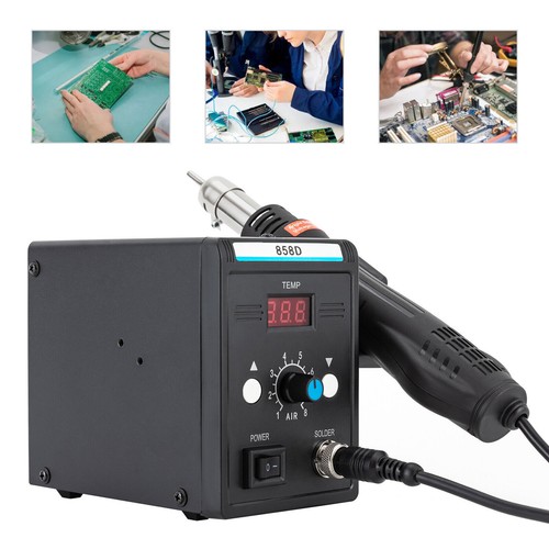 858D Soldering Iron Hot Air Gun Desoldering Rework Station SMD Digital Solder