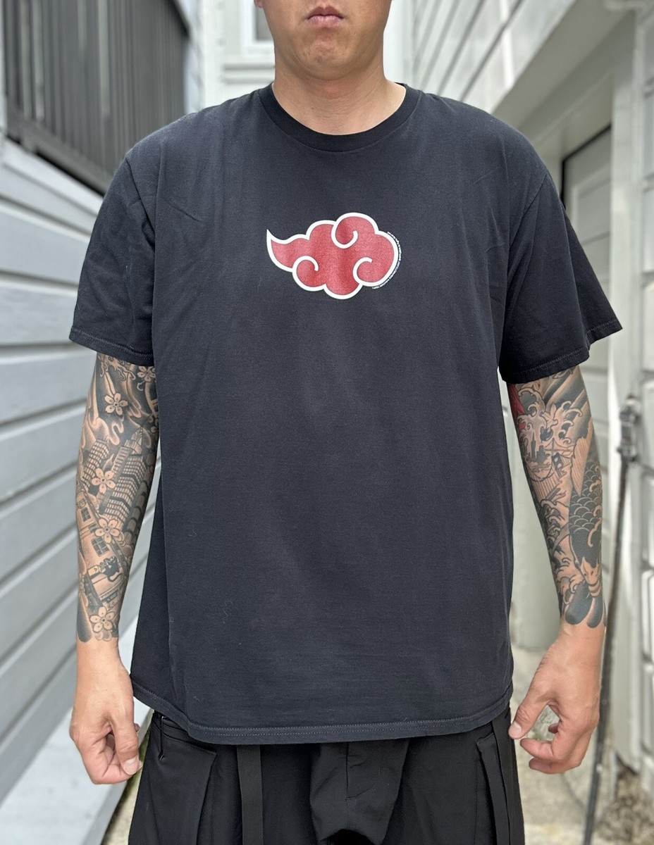 Vintage Naruto 2002 Shippuden Akatsuki Clouds Black Tee Shirt XXL